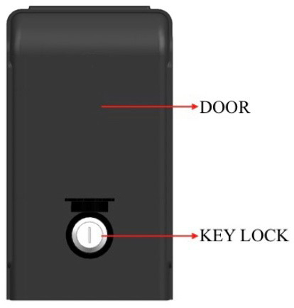 flashback-unit-lock Rear view of FlashBack memorial device showing the locking door and key lock for securing the unit to a gravestone.